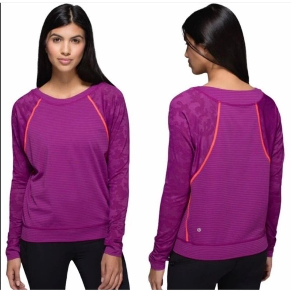 Lululemon Women’s 10 Run For Days Long Sleeve Top Plum Lightweight Activewear